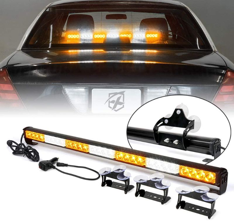 Photo 1 of *SEE notes*
Xprite 31.5" 28 LED Strobe Emergency Traffic Advisor Warning Light Bar 13 Flashing Patterns Suction Cup Mount for Vehicles Trucks Jeep SUV ATV Cars