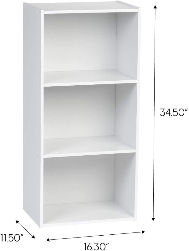 Photo 1 of *SEE notes*
IRIS USA 3 Tier Cube Bookshelf Storage Cubby Shelf, Bookcase, White
