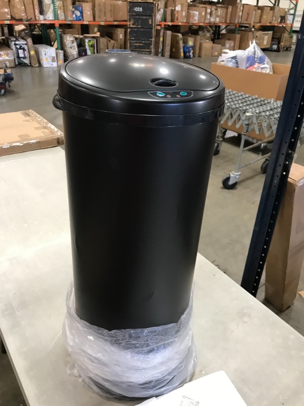 Photo 2 of *MISSING adapter/ cord*
iTouchless 13 Gallon Automatic Trash Can with Odor Control System – Black Round Kitchen Sensor Garbage Bin for Kitchen or Office
