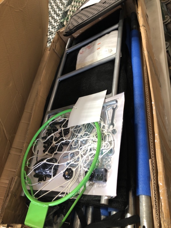 Photo 2 of (BOX 3 OF 3)
(THIS IS NOT A COMPLETE SET)


16FT Trampoline for Kids, Outdoor Trampoline with Safety Enclosure Net Basketball Hoop and Ladder, Trampoline for Adults (Black)
