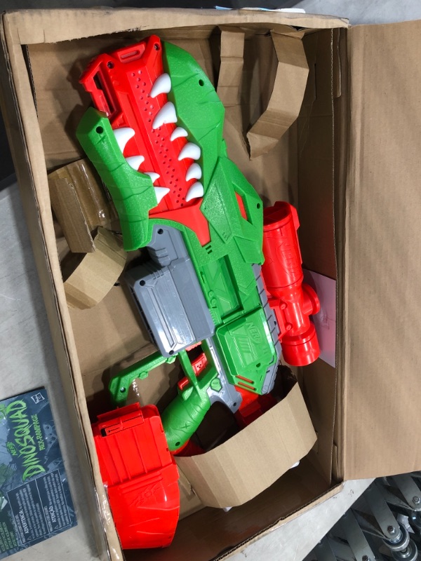 Photo 2 of (missing bullets) 
NERF DinoSquad Rex-Rampage Motorized Dart Blaster, 10-Dart Clip, 20 Official Darts, 10-Dart Storage- T-Rex Dinosaur Design