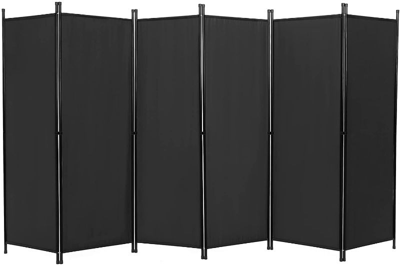 Photo 1 of ACTREY 6-Panel Outdoor/Indoor Room Divider, Screen Movable Room Screen Separator Wall Protective Privacy Furniture Indoor Bedroom (Black)
