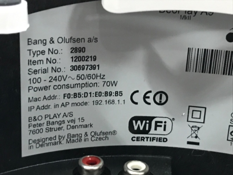 Photo 11 of BRAND NEW OPENED TO TEST 
Bang & Olufsen Beoplay A9 4th Gen Wireless Multiroom Speaker, Black with Walnut Legs
Color:Black with Walnut Legs
Style:Beoplay A9