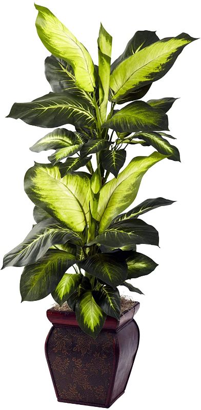 Photo 1 of Nearly Natural 45"H Plastic Golden Dieffenbachia With Planter