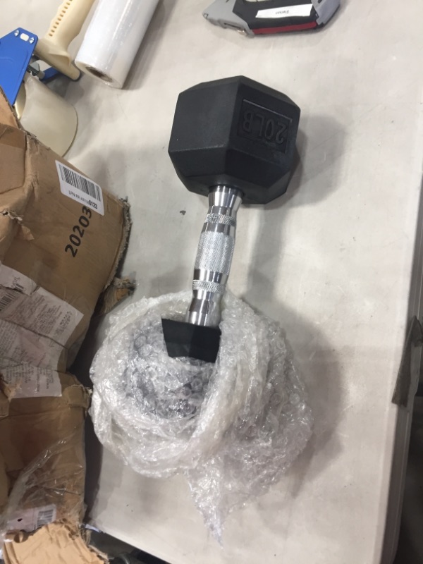 Photo 1 of Amazon Basics Rubber Encased Hex Dumbbell Hand Weight 20lbs