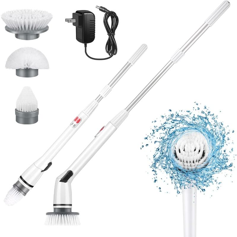 Photo 1 of 2021 Upgraded Spin Scrubber, Bathroom Shower Electric Scrubber with 3 Replaceable Cleaning Brush Head & Adjustable Extension Handle for Home Office