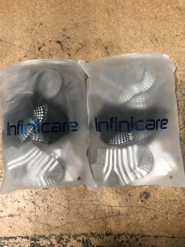 Photo 2 of 2 Packs of Infinicare Non-Slip Grip Baby Socks - Anti Skid Infant Baby Ankle Socks Low Cut for Infants Toddlers Kids Girls Boys (9 Pairs, 0-6 Months)