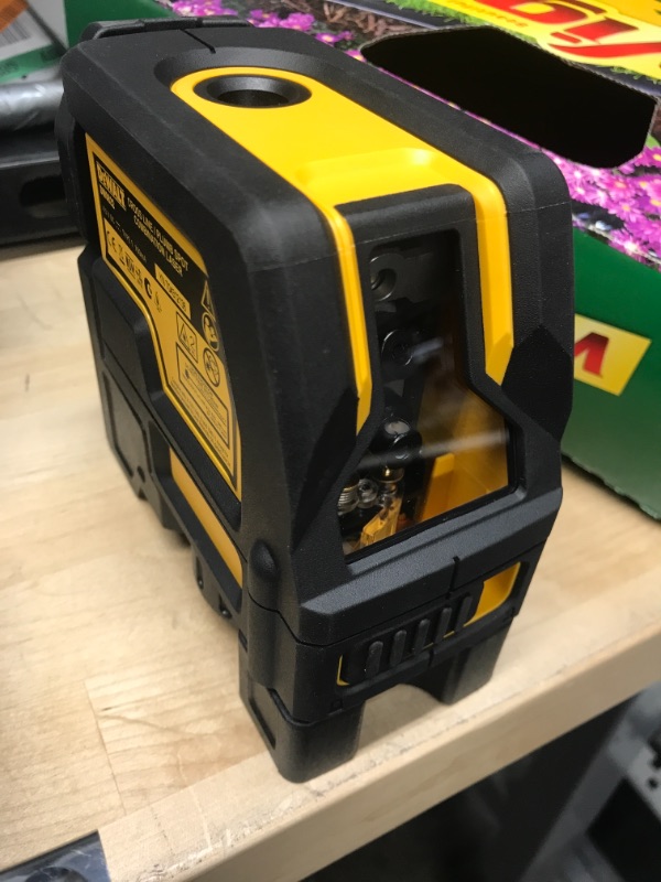 Photo 3 of ***PARTS ONLY*** DEWALT - 165 ft. Red Self-Leveling Cross-Line and Plumb Spot Laser Level with (3) AAA Batteries & Case ***PARTS ONLY***
