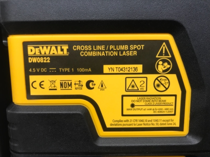 Photo 4 of ***PARTS ONLY*** DEWALT - 165 ft. Red Self-Leveling Cross-Line and Plumb Spot Laser Level with (3) AAA Batteries & Case ***PARTS ONLY***