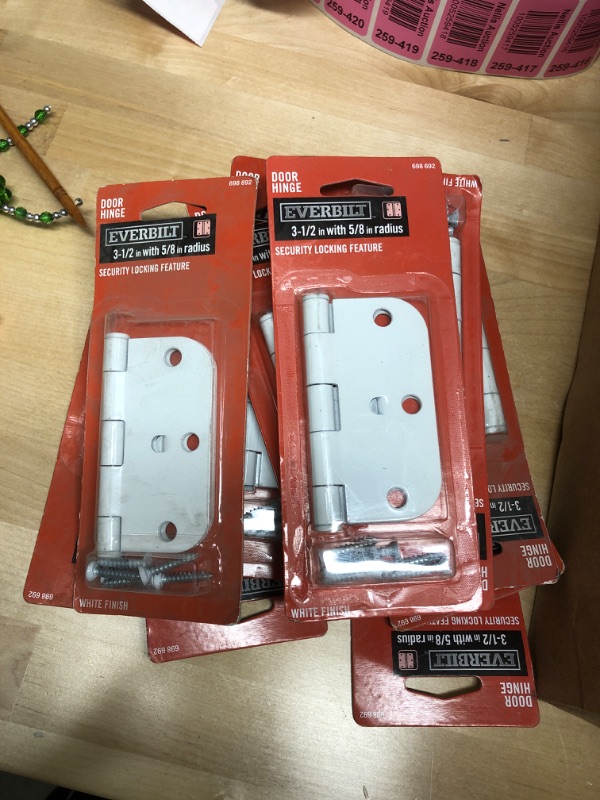 Photo 2 of **PACK OF 10**
3-1/2 in. White 5/8 in. Radius Security Door Hinge
