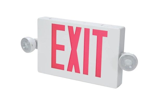 Photo 1 of **IMCOMPLETE**
APC 25-Watt White Integrated LED Exit Sign in Red Letters
