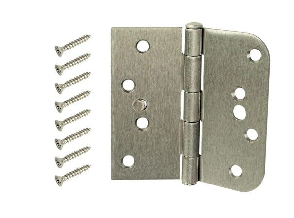 Photo 1 of **SET OF 8***
4 in. Square x 5/8 Radius Satin Nickel Security Door Hinge
