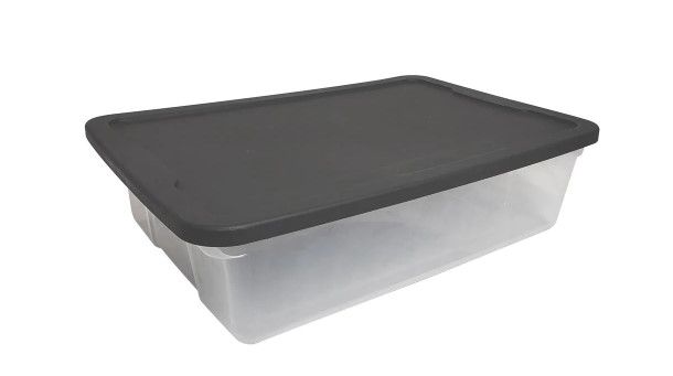 Photo 1 of **DAMAGED***
Snaplock 28-Qt. Under Bed Clear Storage Container with Gray Lid (2-Pack)
