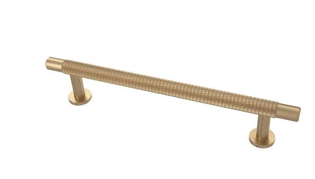 Photo 1 of **SET OF 3** Knurled 5-1/16 in. (128 mm) Champagne Bronze Bar Drawer Pull
