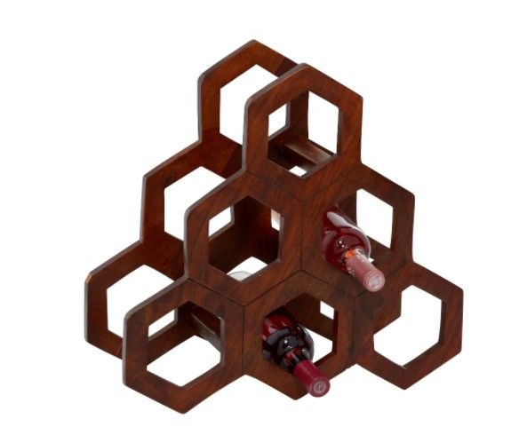 Photo 1 of **DAMAGED**
Brown Wood Wine Rack

