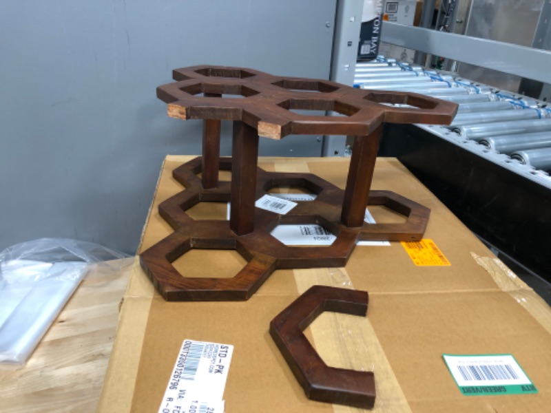 Photo 1 of **DAMAGED**
Brown Wood Wine Rack
