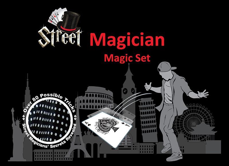 Photo 1 of **SET OF 3**
Street Magician Magic Set - Perfect for Teens with Over 80 Possible Tricks, 7 Props, Instruction Booklet and Nylon Back Pack
