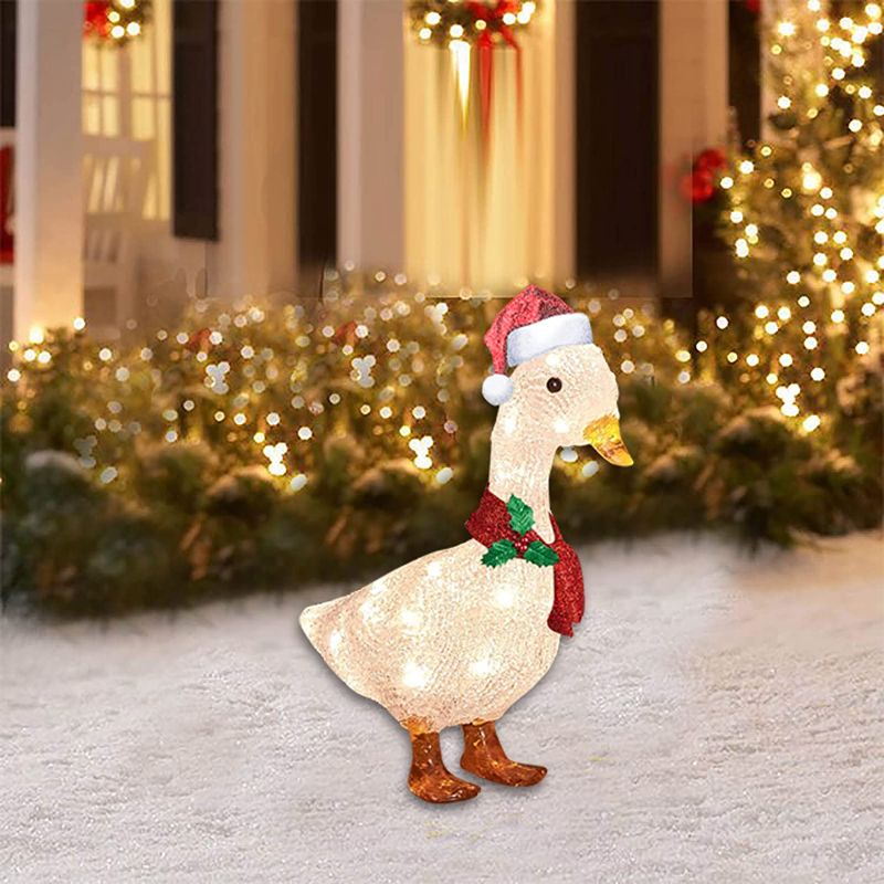 Photo 1 of **SET OF 2**
Light-Up Duck with Christmas Scarf Garden Patio Outdoor Rooster and Duck 2D Acrylic Plane Stake Sign Holiday Christmas Decoration (Duck-S/10.23" h X 5.7" w)¡­
