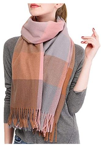 Photo 1 of 2 SET, Wander Agio Women's Fashion Scarves Long Shawl Winter Thick Warm Knit Large Plaid Scarf
