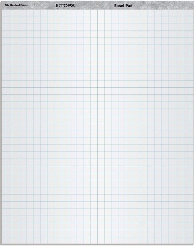 Photo 1 of 
TOPS Standard Easel Pads, 3-Hole Punched, 27 x 34 Inch, 1" Grid, White, 50 Sheets/Pad, Carton of 2 Pads (7902)
Size:2-Count
Style:1-Inch Grid