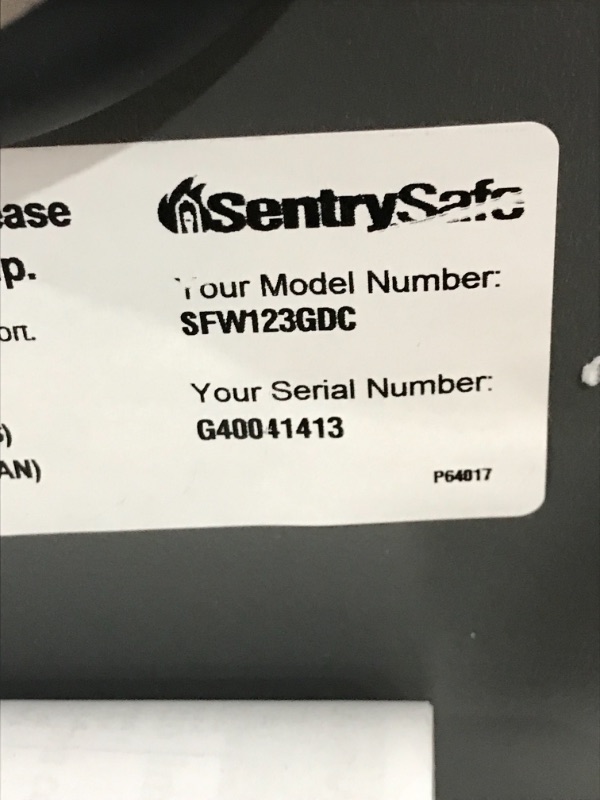 Photo 2 of SentrySafe SFW123GDC Fireproof Safe and Waterproof Safe with Digital Keypad 1.23 Cubic Feet