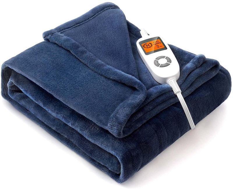 Photo 1 of Heated Blanket Electric Throw, 50'' x 60'' Flannel Heating Blankets Full-Body Fast Warming with 10 Heating Levels & 3 Auto-Off Timer Settings, ETL Certified & Machine Washable
