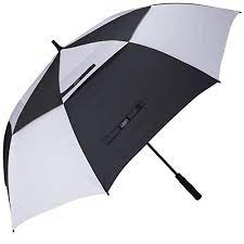 Photo 1 of G4Free 54 Inch Automatic Open Golf Umbrella Windproof Extra Large Oversize Double Canopy Vented Windproof Waterproof Stick Umbrellas for Men (Black/White)
