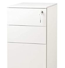 Photo 1 of 3 Drawer Vertical File Cabinet, WHITE with Keys 