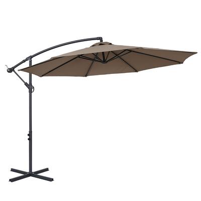 Photo 1 of 10FT Patio Offset Umbrella Outdoor Hanging Umbrella,, Color: Beige 