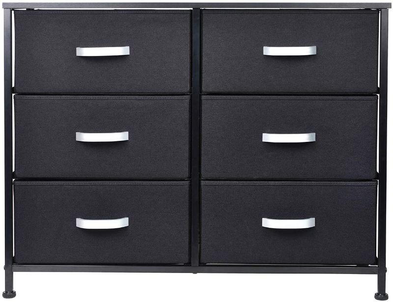 Photo 1 of 6Drawers Extra Wide Fabric Clothing Storage Color: Black & Cream,, **STOCK PICTURE FOR REFERENCE ONLY**