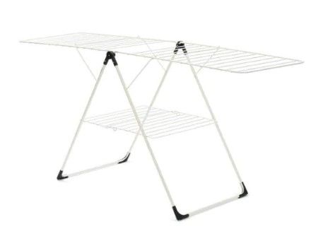 Photo 1 of 66 ft. (20 m) Indoor White T-Model Drying Rack