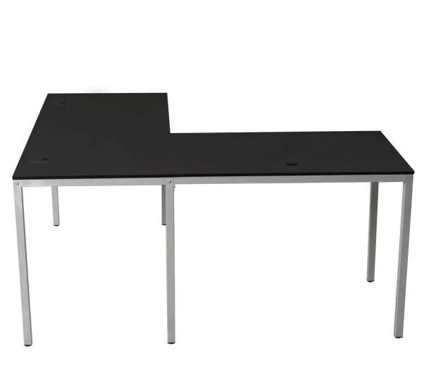 Photo 1 of 60 in. H L-Shaped Desk Home Office Gaming Corner Writing Desk Study Workstation
