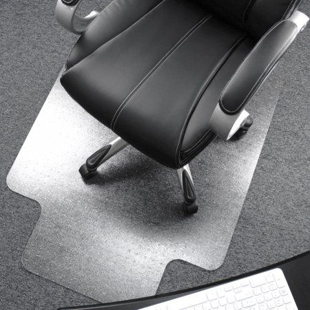 Photo 1 of Cleartex 48 in. x 53 in. Polycarbonate Chair Mat with Lip, Clear