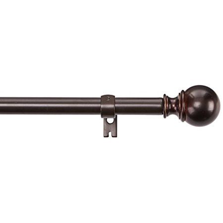 Photo 1 of Amazon Basics 1-Inch Curtain Rod with Round Finials - 1-Pack