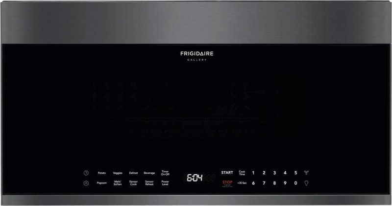 Photo 1 of 30 in. 1.9 cu. ft. Over the Range Microwave in Black Stainless Steel