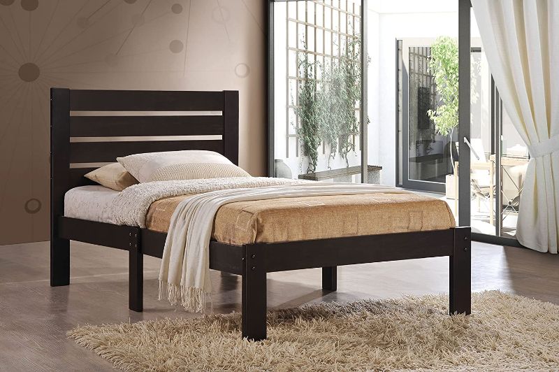 Photo 1 of ACME Kenney Contemporary Twin Bed in Espresso Veneer