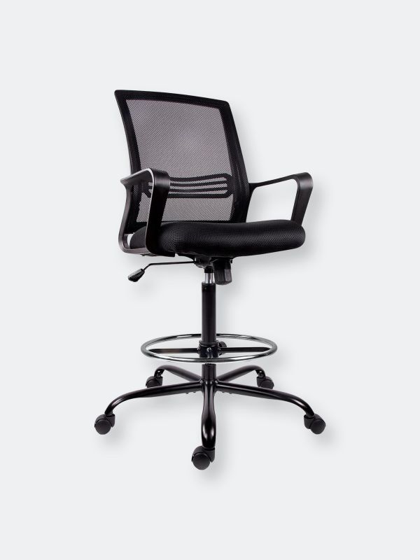 Photo 1 of Tall Office Chair for Standing Desk Drafting Mesh Table Chair with Foot Ring