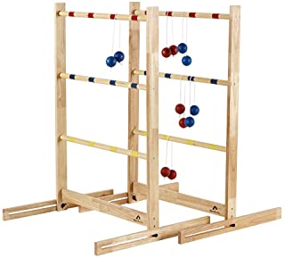 Photo 1 of ApudArmis Ladder Toss Game Set, Pine Wooden Golf Ladder Lawn Game with 6 Bolos Balls and Carrying Case - Outdoor Yard Beach Game for Kids Adults Family
