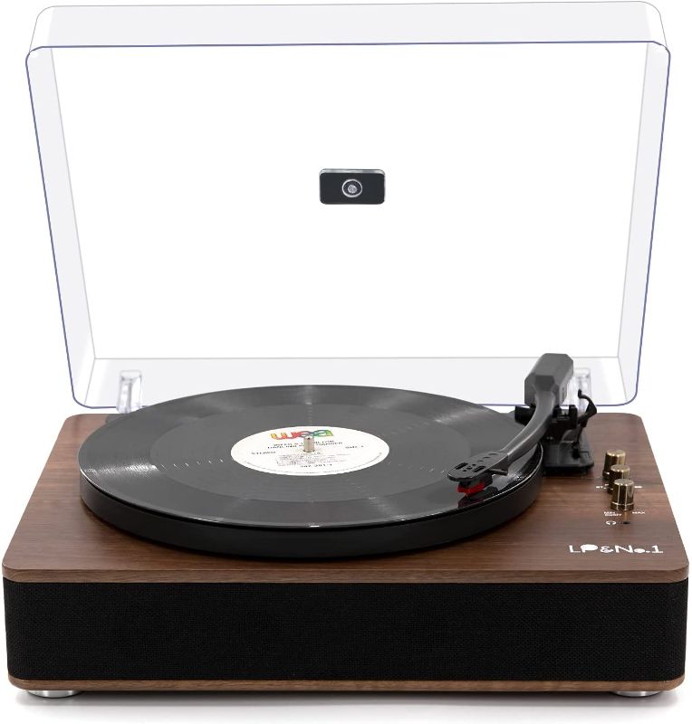 Photo 1 of LP&NO.1 Record Player, Classic Bluetooth Turntable with USB Recording, 3 Speed Vinyl with Pitch Control,Support 3-Sizes of Records
