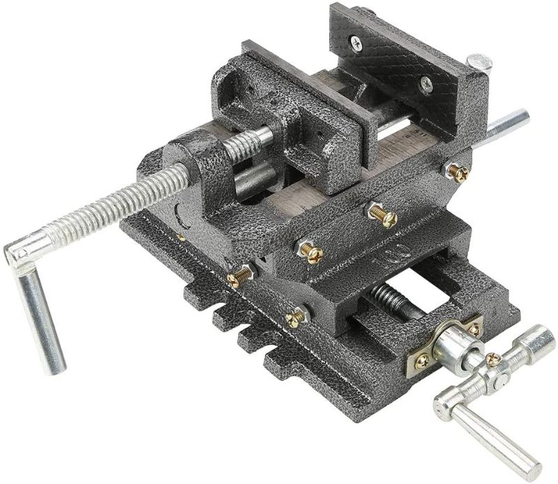 Photo 1 of 5" Cross Slide Drill Press Vise, Heavy Duty Cast Iron Milling Vice Holder Woodworking Clamping Vise Machine Bench Top Mount
