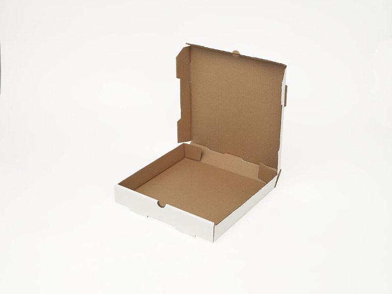 Photo 1 of 12" x 12" x 2" White Unprinted Corrugated Pizza Boxes (100 Boxes) - AB-238-1-01
