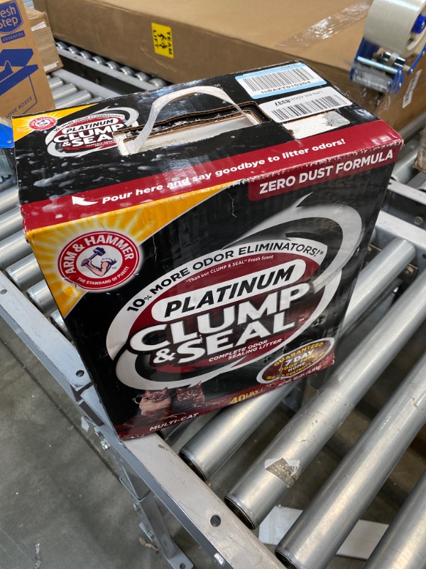 Photo 1 of Arm & Hammer Clump & Seal Platinum Litter, Multi-Cat, 40 Lbs