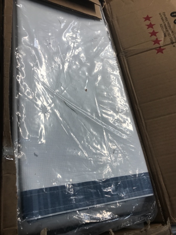 Photo 2 of ALEKO Retractable RV Awning Fabric Replacement - 20x8 ft Shade Cover for Camper Trailer or Patio - Blue Stripes
