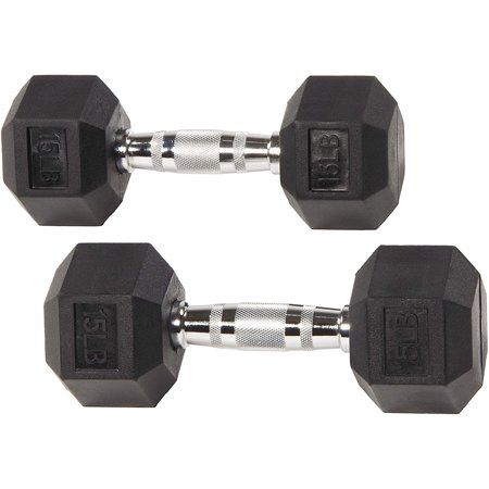 Photo 1 of Sporzon! Rubber Encased Hex Dumbbell in Pairs or Singles