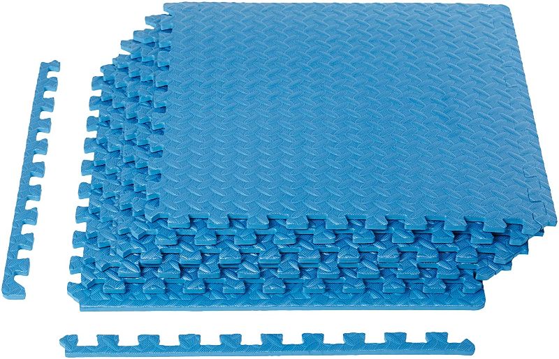 Photo 1 of Amazon Basics Foam Interlocking Exercise Gym Floor Mat Tiles - Pack of 6, 24 x 24 x .5 Inches
