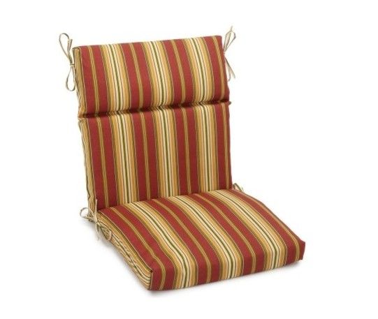 Photo 1 of 19"x40" Spun Polyester Outdoor Squared Seat/Back Chair Cushion, Kingsley Stripe
includes 6 cushions