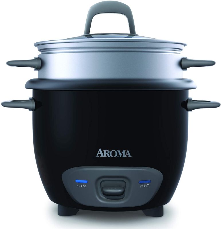 Photo 1 of Aroma 6-Cup Pot-Style Rice Cooker and Food Steamer, Black