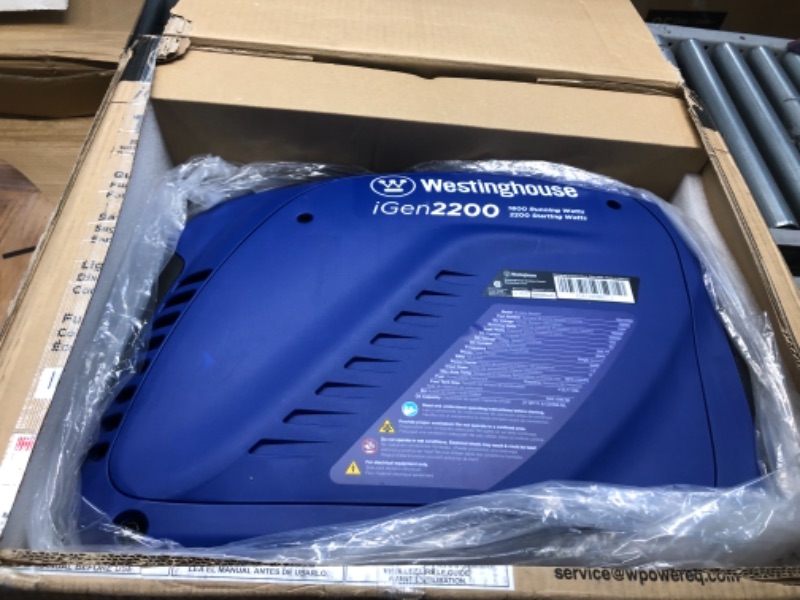 Photo 2 of ***PARTS ONLY*** Westinghouse iGen2200 Super Quiet Portable Inverter Generator 1800 Rated and 2200 Peak Watts