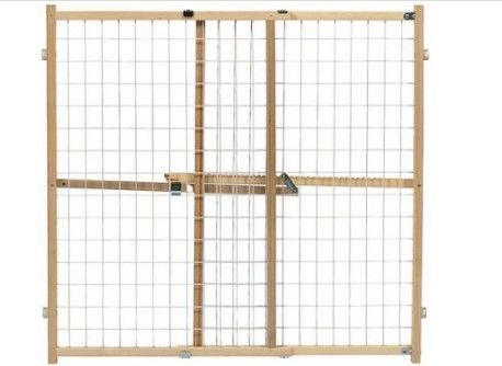 Photo 1 of North States Extra-Wide Wire Mesh Adjustable Wood Baby/Child & Pet Gate | 4615