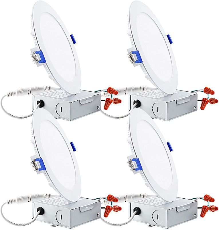 Photo 1 of TORCHSTAR Basic Series 12W 6 Inch LED Recessed Lighting with Junction Box, 5000K Daylight, 5%-100% Dimmable, ETL and Energy Star Certified, Pack of 4
